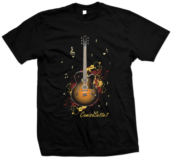 Camisa Básica Preta Guitarra